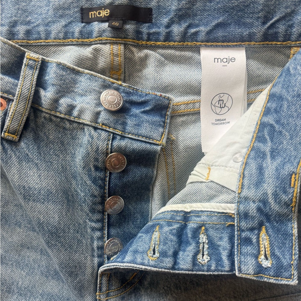 Maje Patchou Patchwork Boyfriend Denim Jeans - Picture 8 of 11